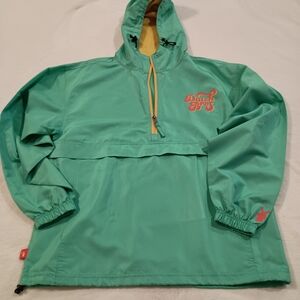 Dutch Bros Coffee 1/4 Zip Pullover Windbreaker Jacket Size Medium 80's Vibes